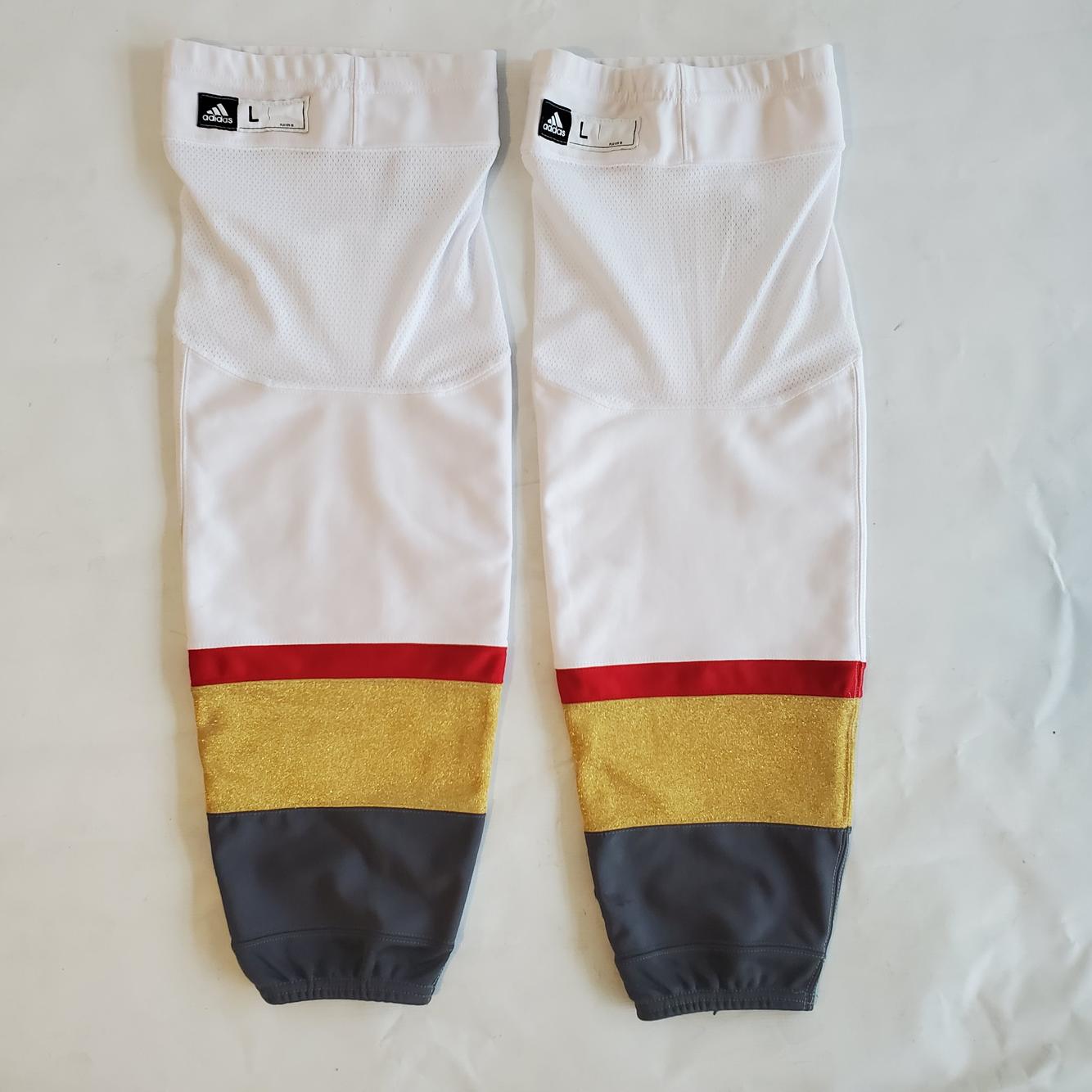 Chaussettes de hockey Adidas NHL Pro Stock – Golden Knights de Vegas (blanches)